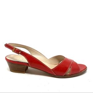 Salvatore Ferragamo sandals red leather size 8